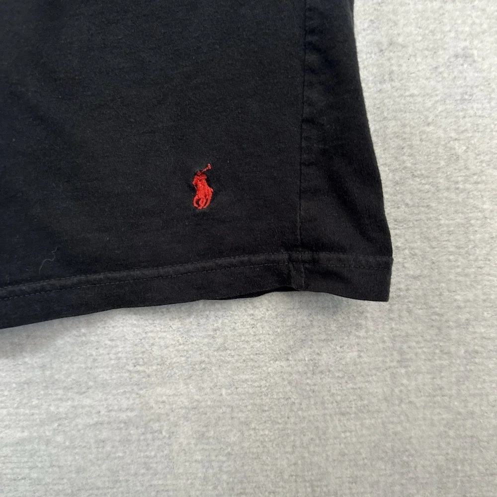 Polo Ralph Lauren T-Shirt‎ Men's XL Black Slim Fit Crew Neck Red Pony